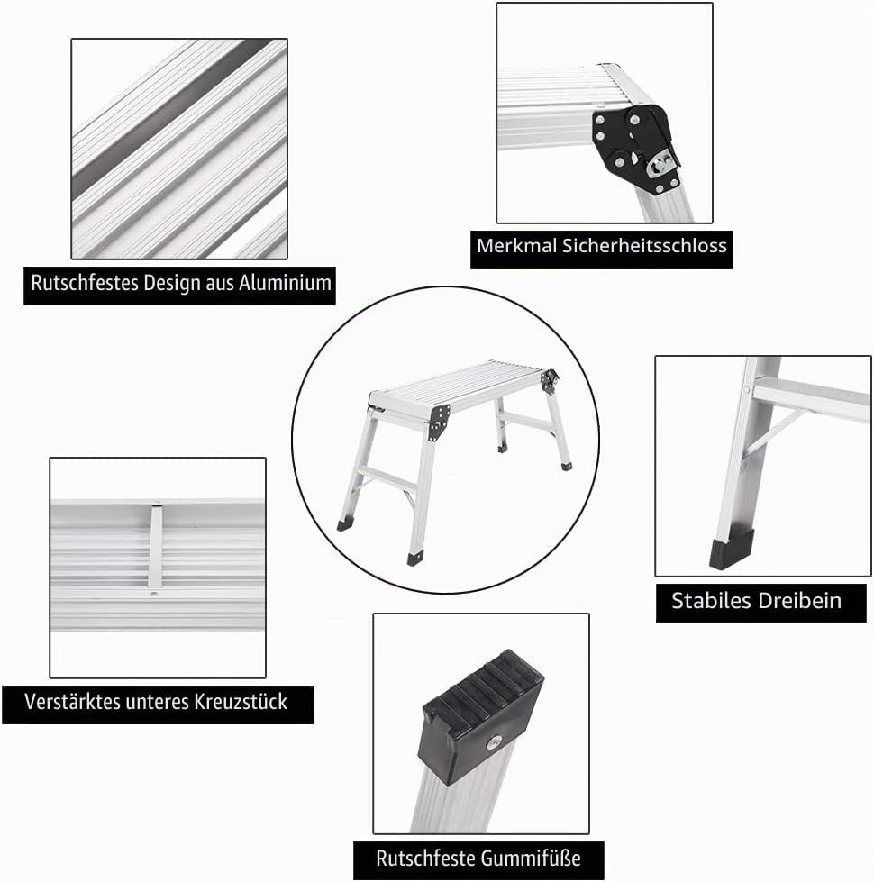 Faltbare Bank Arbeitsbühne Aluminium Stufe Hocker Treppe