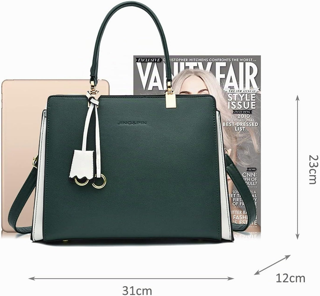 NICOLE &amp; DORIS Damen Handtasche Elegant Henkeltasche Leder Schultertasche Frauen Umhängetasche Multi