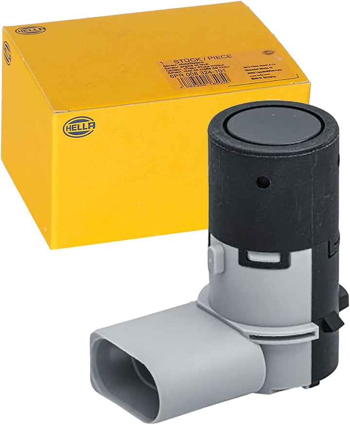 HELLA 6PX 358 141-411 Sensor, Einparkhilfe - gewinkelt - 3-polig - gesteckt - lackierbar