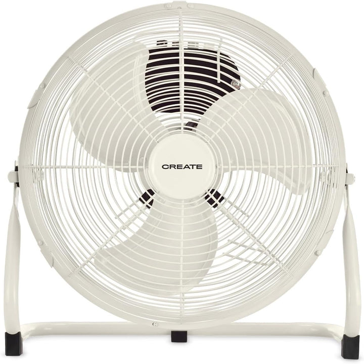 CREATE / AIR FLOOR RETRO/Industrieller Bodenventilator/Cremeweisser Ventilator, 16 Zoll, starker Luf