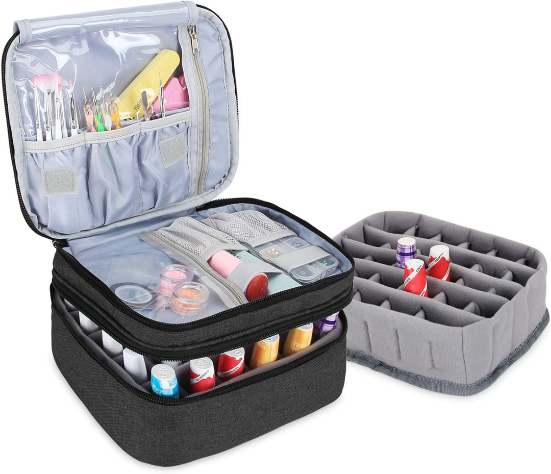 Luxja Nagellack Aufbewahrung Box, Nagellack Tasche, Aufbewahrung für Nagellack-Hält 30 Flaschen (15m