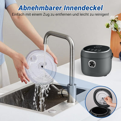 AMZCHEF Reiskocher 2L Mini Reiskocher für 1-4 Personen, 4 Tassen (ungekocht), 400W Elektrischer Reis