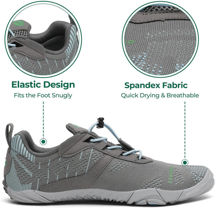 SAGUARO Herren Damen Barfussschuhe - Atmungsaktiv rutschfest Barfussschuhe - mit Breite Zehenbox und