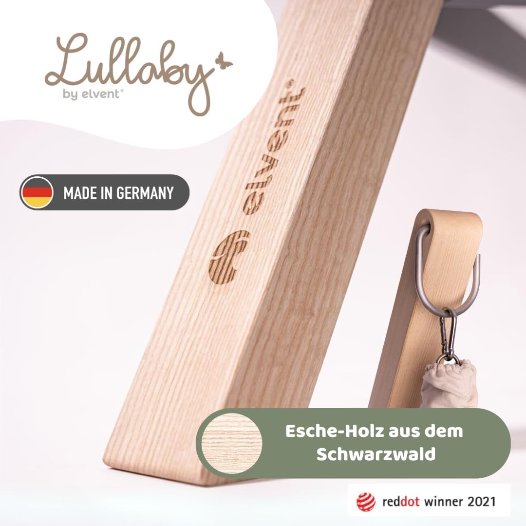 LULLABY Federwiege Set mit Matratze, 100% Baumwolle, Made in Germany (Baby Hängewiege mit Motor & St
