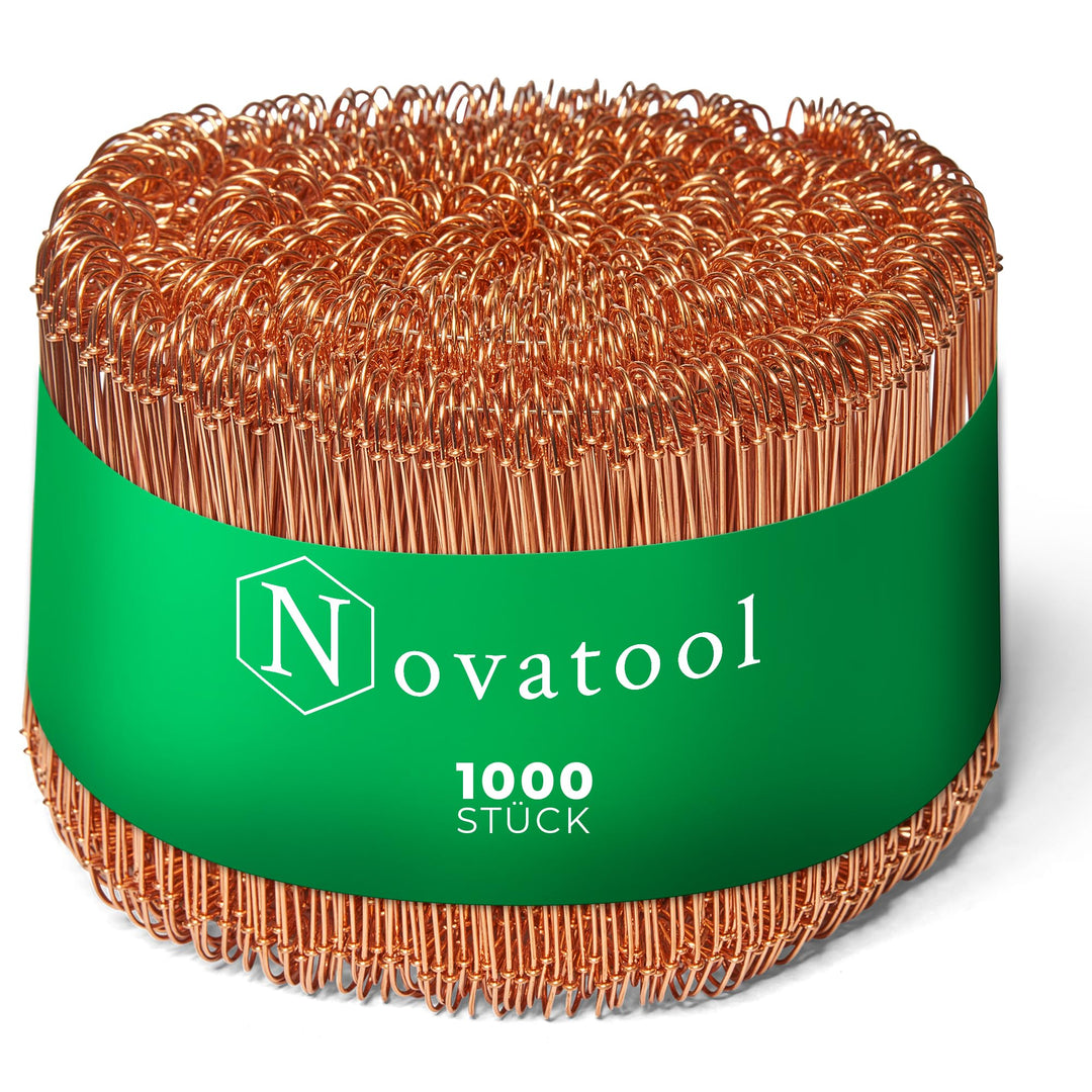 Novatool 1.000 Stück Rödeldraht mit Ösen 1 x 140mm Bindedraht verkupfert, robust &amp; langlebiger Drill