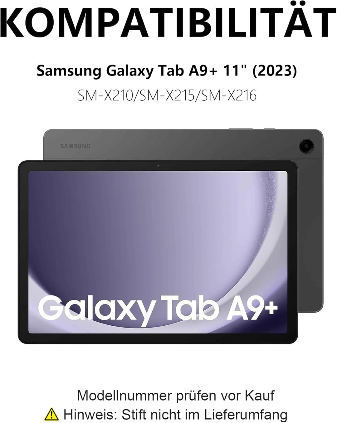 Für Galaxy Tab A9+ 11" Hülle mit Tastatur (2023 SM-X210/X215/X216) - DE QWERTZ, Ergonomische, Innova