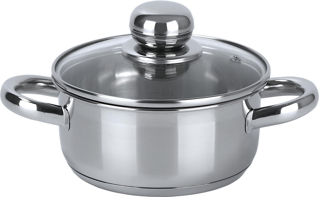 aro Kochtopf, Edelstahl, 1.5 L, mit Deckel, Induktion, Ofenfest, silber