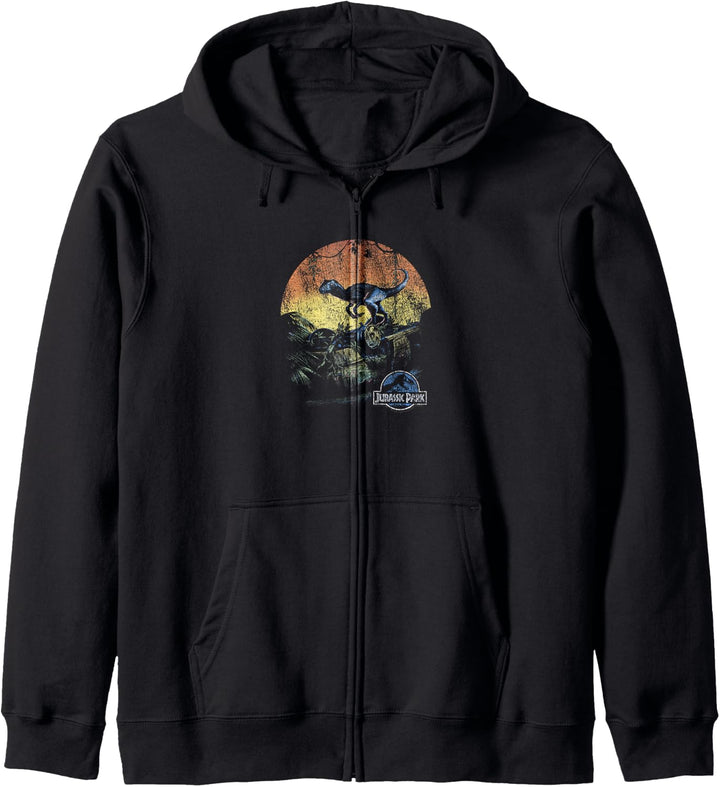 Jurassic World Velociraptor Sunset Distressed Kapuzenjacke