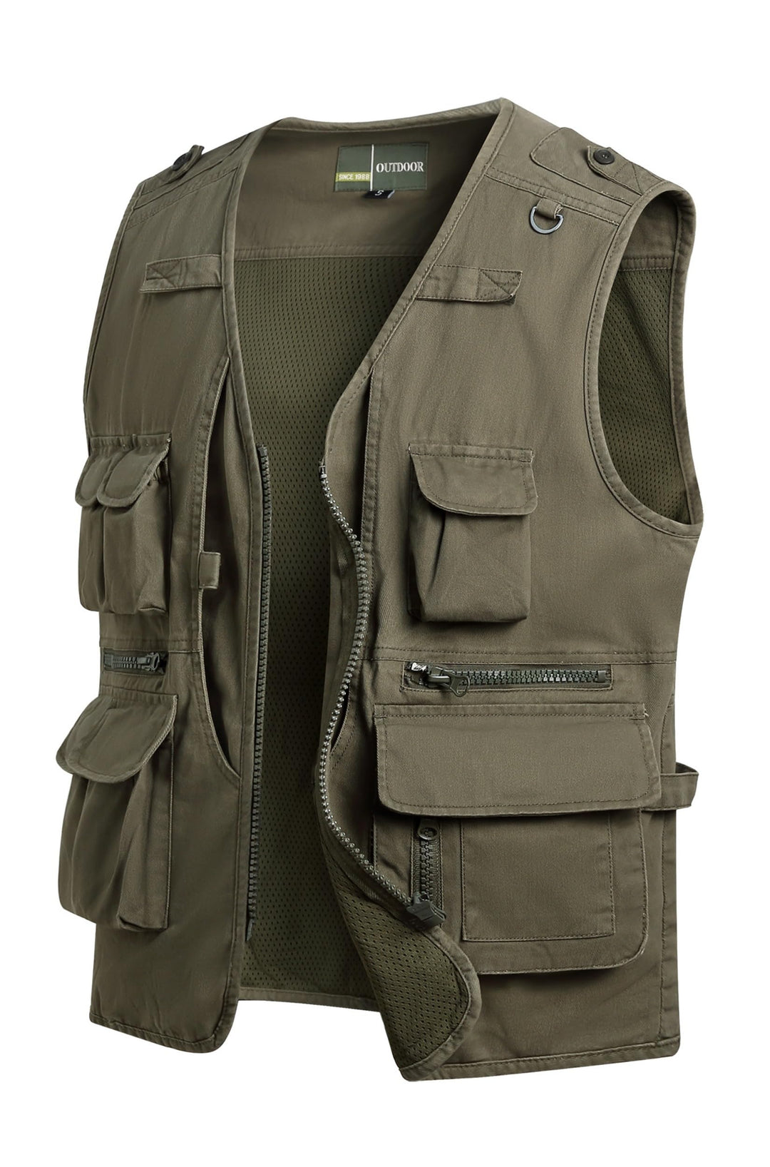 Herren Outdoor Weste Anglerweste mit Multi-Taschened Sommer Freizeit Baumwolle Weste Hundeweste Leic