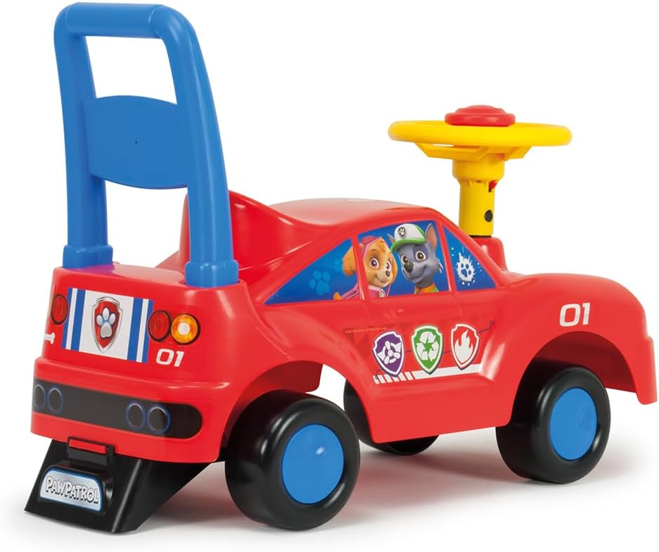 Rutscher mit Hupe für Kinder ab 1 Jahr Pushtoy Racing Car Paw Patrol Chase + Marshall Lenkrad + Hupe