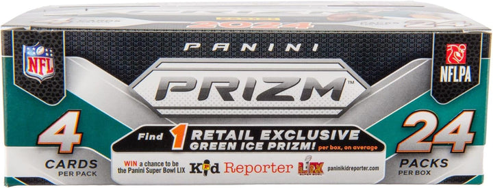 2024 Panini PRIZM NFL-Fussball-Sammelkarten, 24 Stück, Einzelhandelsverpackung