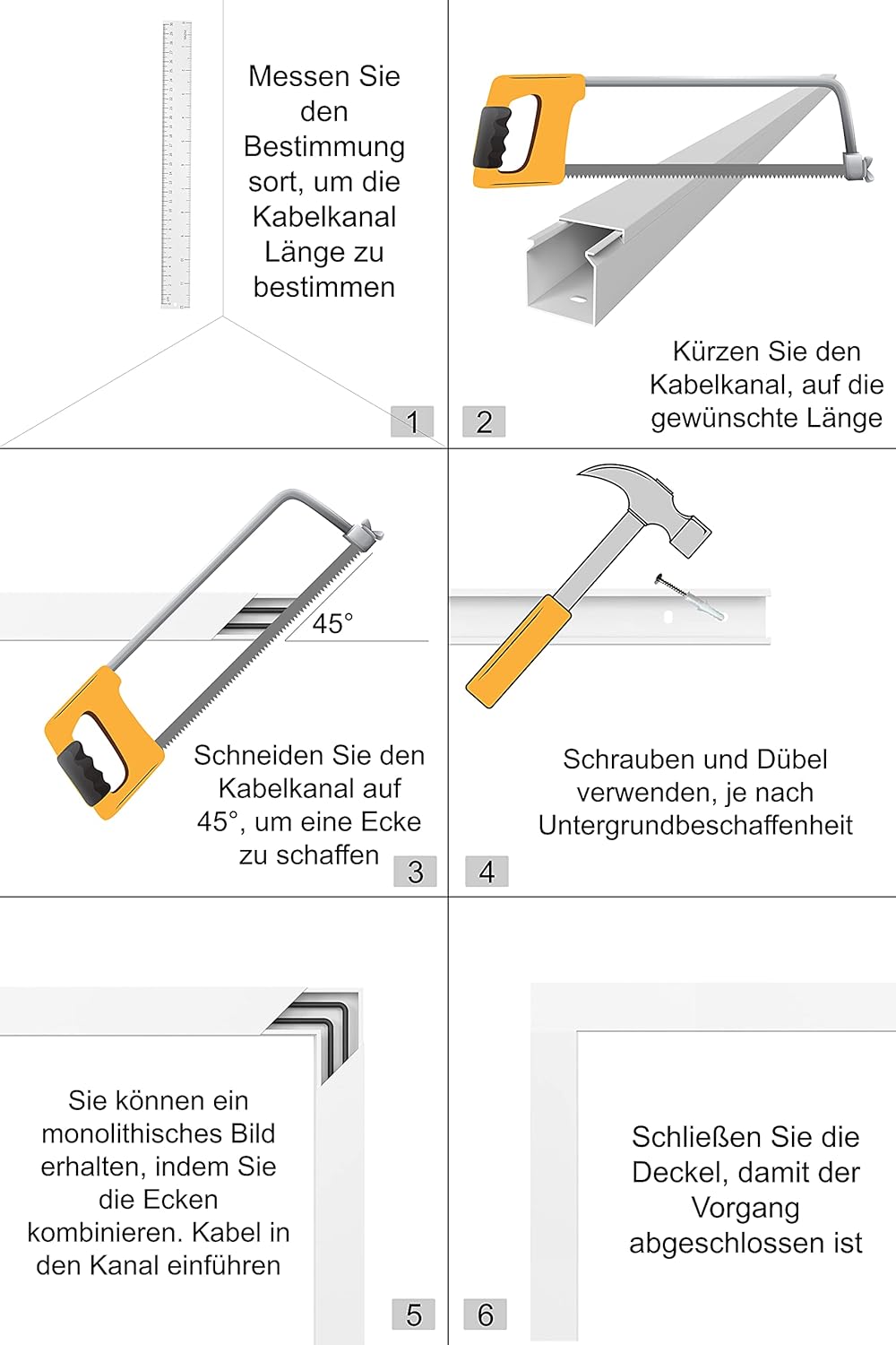 SCOS Smartcosat SCOSKK110 30 m Kabelkanal (L x B x H 2000 x 20 x 10 mm, PVC, Kabelleiste, Schraubbar