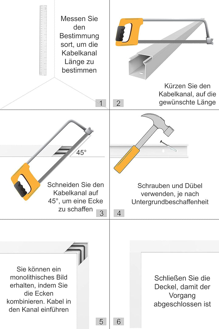 SCOS Smartcosat SCOSKK110 30 m Kabelkanal (L x B x H 2000 x 20 x 10 mm, PVC, Kabelleiste, Schraubbar