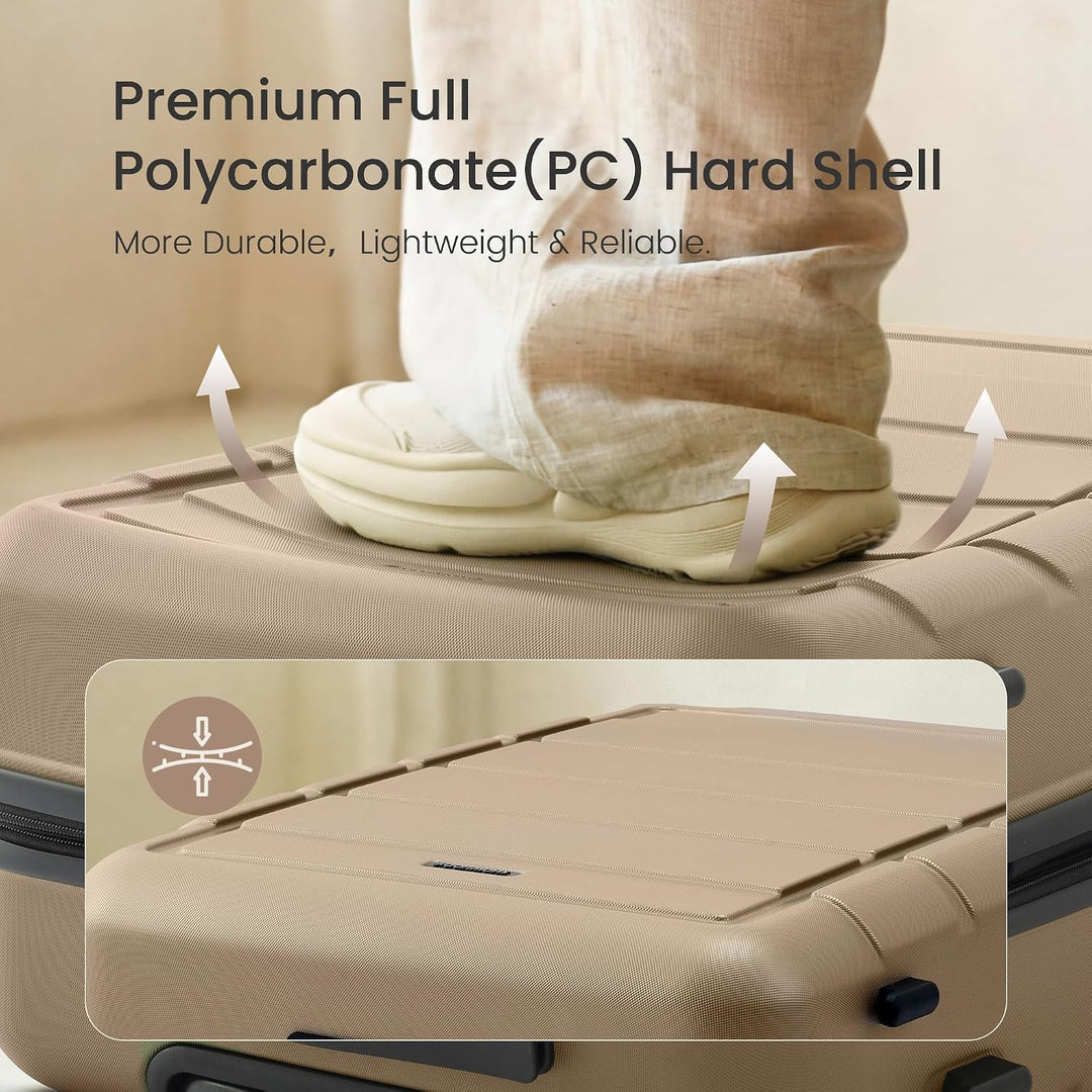 SHOWKOO Kofferset 3 Teilig Hartschale Leicht ABS+PC Erweiterbar Reisekoffer Haltbar Trolley Handgepä