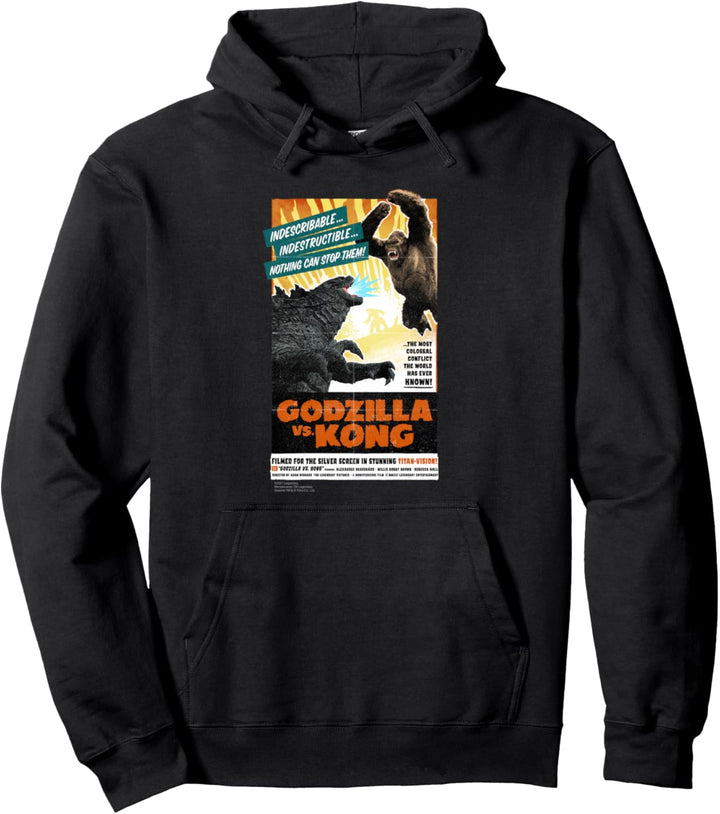 Godzilla vs Kong - Titan-Vision Retro Poster Pullover Hoodie