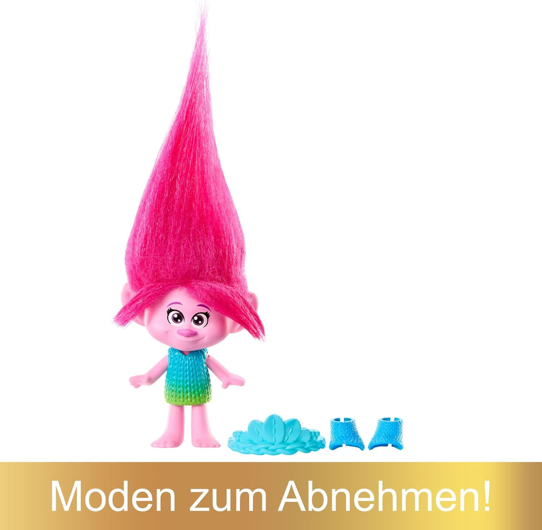Mattel DREAMWORKS TROLLS Gemeinsam Stark – Königin Poppy, Viva, Branch, Guy Diamond mit Tiny Diamond