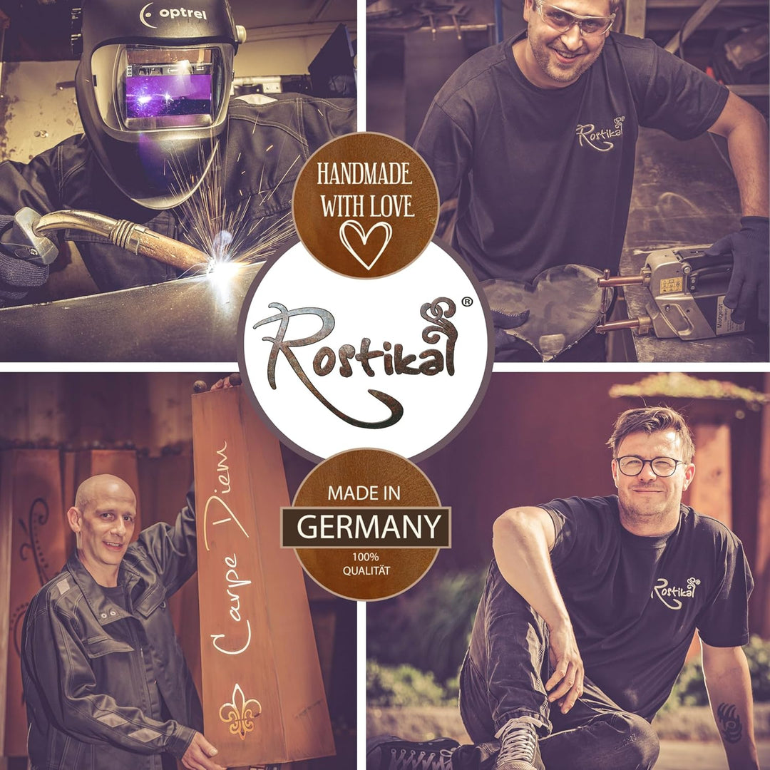 Familie Spruchtafel 100 cm – Edelrost Deko-Schild aus Metall mit Spruch – Garten- und Wohnzimmer Dek