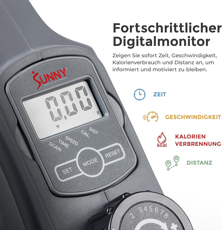 Sunny Health & Fitness Kompakter Untertisch-Ellipsentrainer, Tragbare Pedal-Trainingsmaschine für da