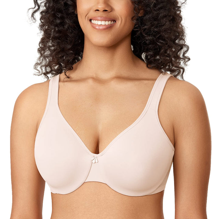 DELIMIRA Damen Minimizer BH mit Bügel Grosse Brüste Starker Halt Seamless Tshirt BHS Soft 70F Rose W