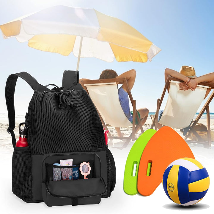 Fasrom Mesh Strandrucksack mit Reissverschluss unten, Sport Gym Rucksack zum Schwimmen, Strand und P