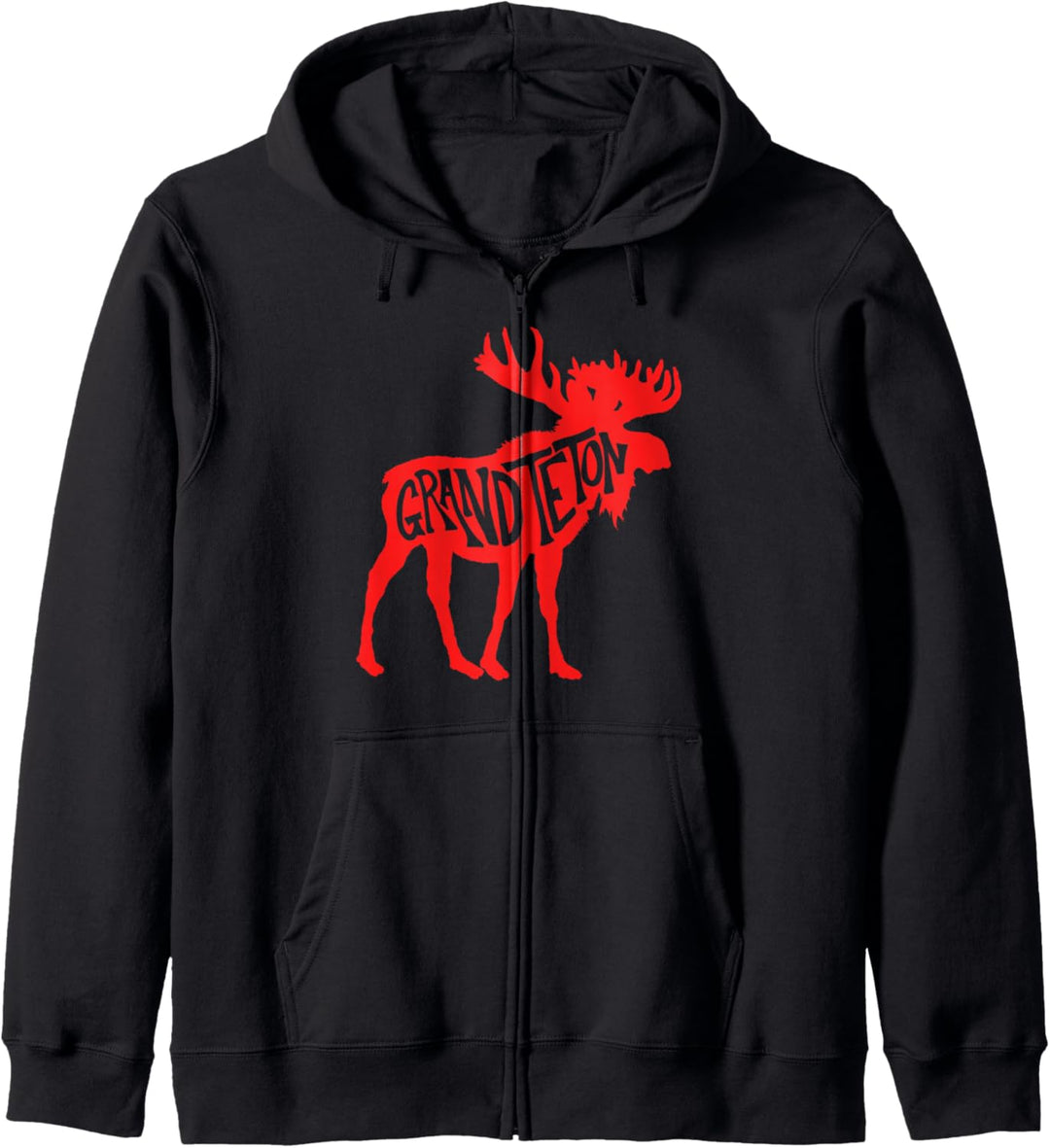 Grand Teton National Park Moose Typography Graphic Kapuzenjacke