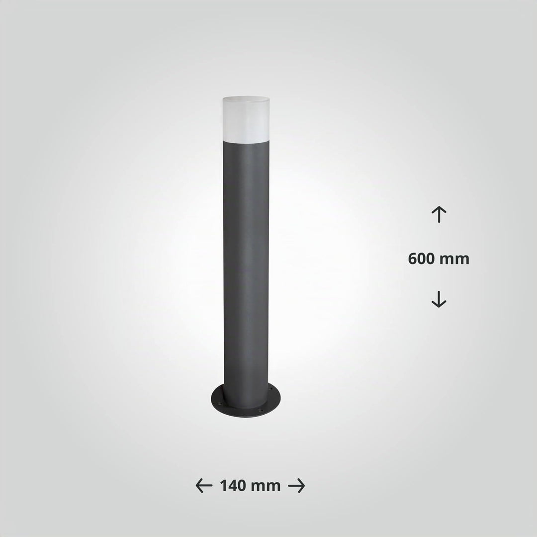 LED Universum Aussenstehleuchte Wegeleuchte 60cm Ø9cm anthrazit aus sehr dickem robustem Aluminium,