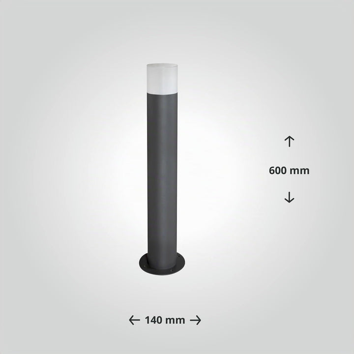 LED Universum Aussenstehleuchte Wegeleuchte 60cm Ø9cm anthrazit aus sehr dickem robustem Aluminium,
