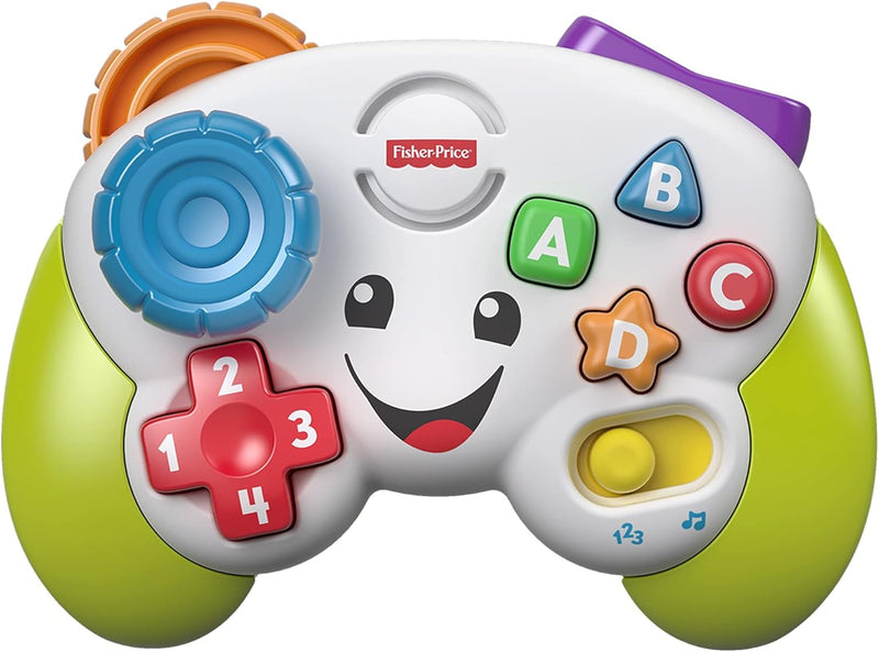 Fisher-Price Lernspass Spiel-Controller für Babys und Kleinkinder in Grün, Videospiel-Attrappe mit M