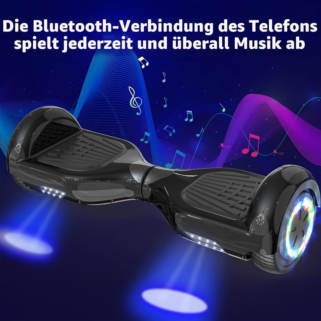 VOUUK Hoberboard 6,5-Zoll-Hoverboard mit zwei Rädern, Mit Bluetooth-Lautsprecher, Mit LED-Lichtern G