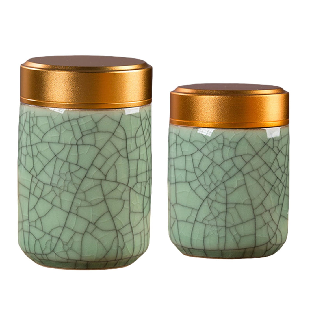 2 Stück Kleiner Keramischer Matcha-Behälter, Matcha Set, Keramik Teedose, Tragbarer Aufbewahrungsbeh