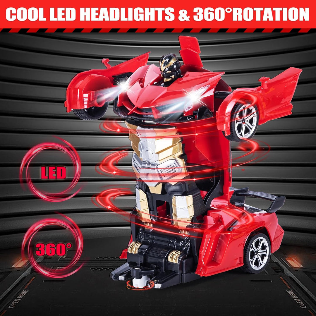 Ferngesteuertes Roboter Auto Kinder mit Gestenerfassung, Licht & Musik, 2.4GHz 360° Drehung 1:18 Ver