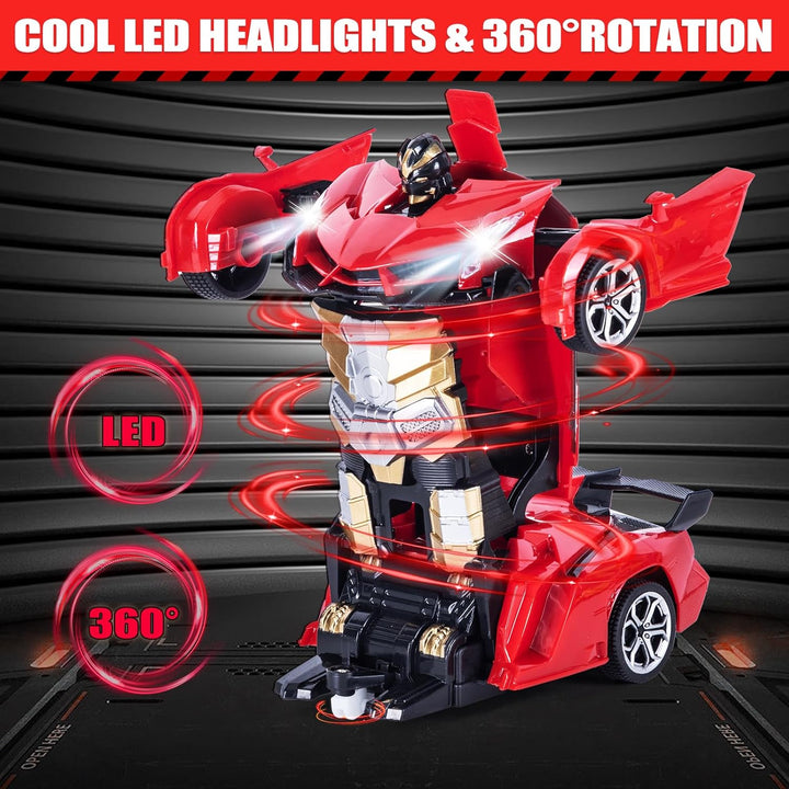 Ferngesteuertes Roboter Auto Kinder mit Gestenerfassung, Licht & Musik, 2.4GHz 360° Drehung 1:18 Ver