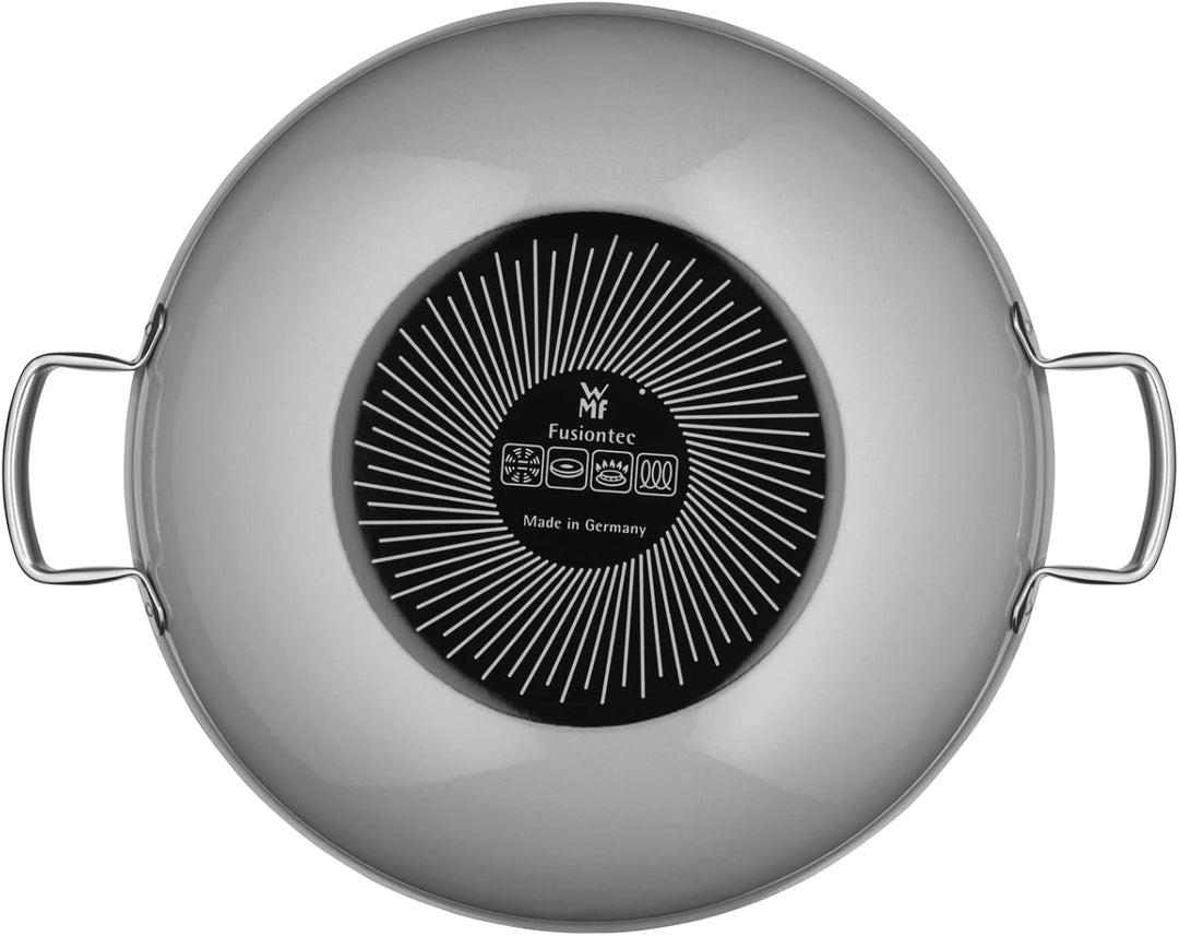 WMF Fusiontec Mineral Wok Induktion 36 cm, Wokpfanne mit Glasdeckel, High-Tech Keramik, backofenfest