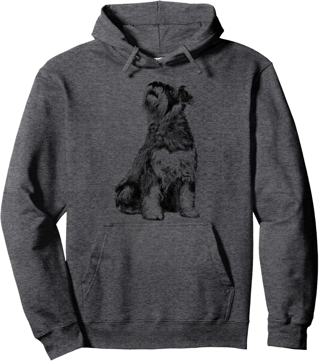 Sitzender Hund Schnauzer Pullover Hoodie