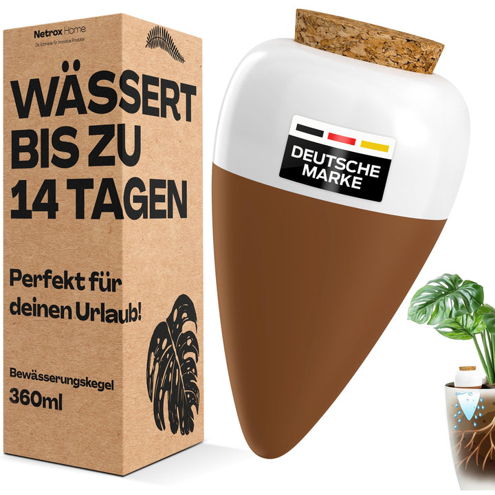 Netrox Bewässerungskegel aus Ton – ideal im Urlaub, bis 14 Tage – automatische Pflanzenbewässerung f