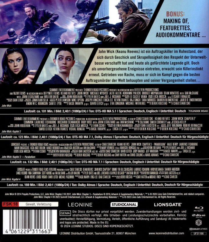 John Wick - Kapitel 1-4, Blu-ray