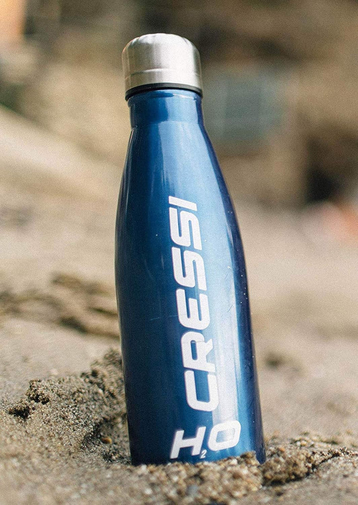 Cressi Water Bottle H20 Sportflasche aus Edelstahl 500 ml 750 ml Blau, 750 ml Blau