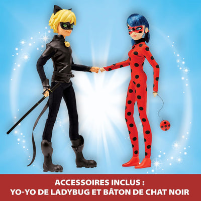 Bandai - Miraculous Ladybug - 2er Packung Ankleidepuppen 26 cm - Ladybug und Cat Noir - P50365, Lady