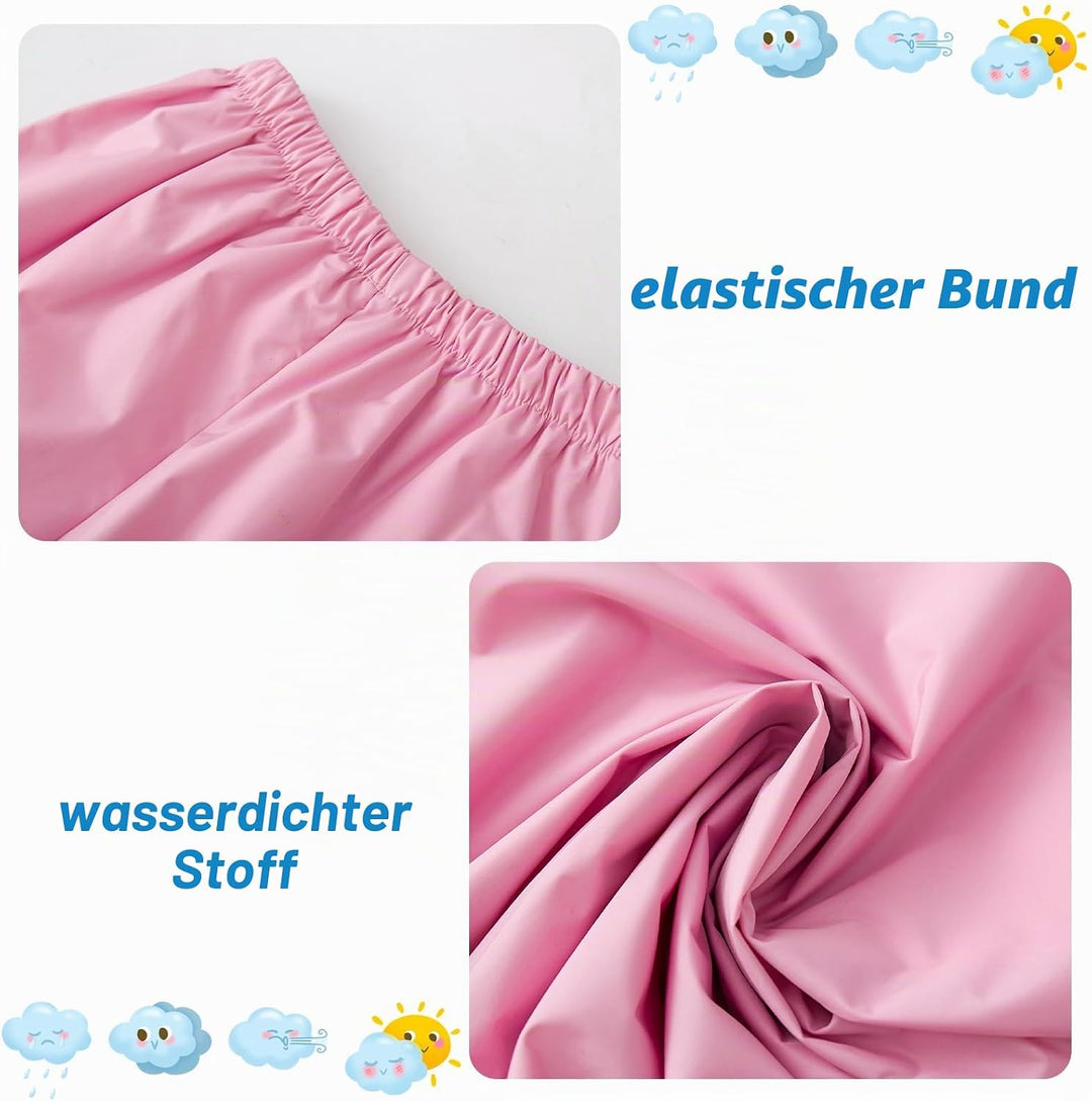 LZH Jungen Regenmantel Kinder Wasserdichte Mit Kapuze Mädchen, Jacke Hosen Anzug Lightweight 2 Stück