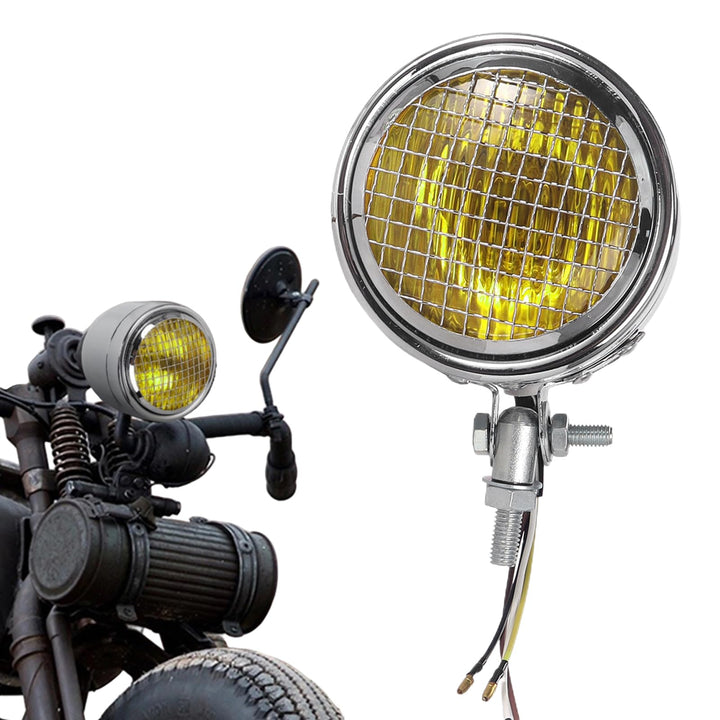 Retro Motorrad-Scheinwerfer | Lampe mit hoher Sichtbarkeit mit Schale, Leuchtmittel für Motorradsche