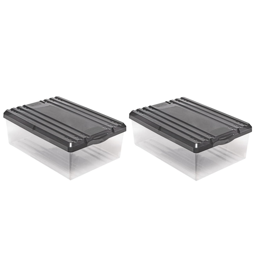 BranQ 1552 Schuhbox Shoe Box mit Belüftungshaltelöcher 2-er Pack Aufbewahrungsbox Satz mit zwei Schu