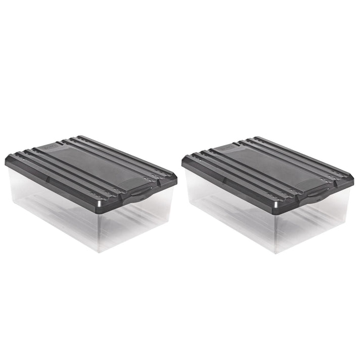 BranQ 1552 Schuhbox Shoe Box mit Belüftungshaltelöcher 2-er Pack Aufbewahrungsbox Satz mit zwei Schu