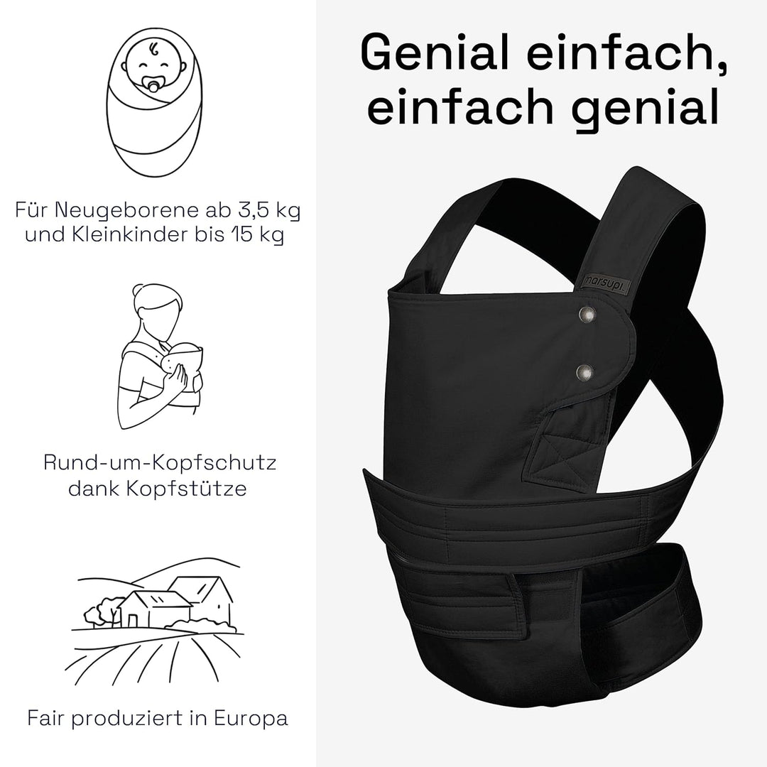 marsupi Classic Babytrage - Neugeborene von der Geburt bis zu 15 kg - Baby Erstaustattung - Klett-Ve