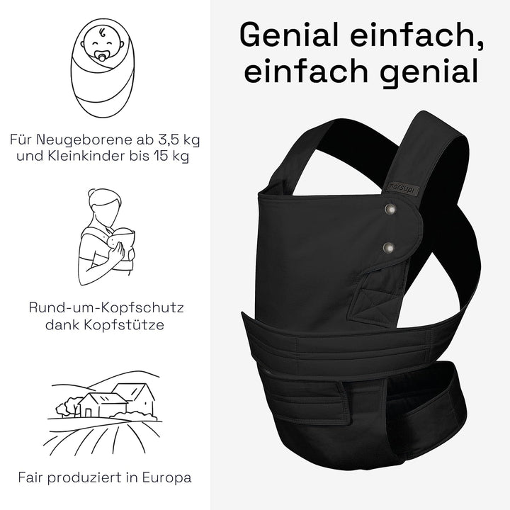 marsupi Classic Babytrage - Neugeborene von der Geburt bis zu 15 kg - Baby Erstaustattung - Klett-Ve
