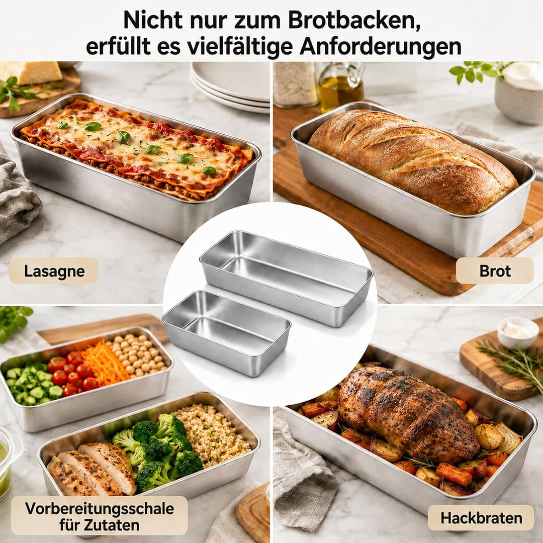 Generisch 2er-Set Brotbackform Kastenform Brot/Kuchen/Toast Backform,Unbeschichtet; Für Den Einsatz