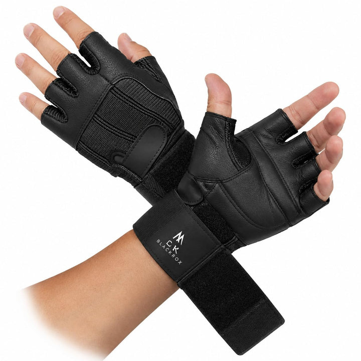 BLACKROX Fitnesshandschuhe echtes Leder Herren &amp; Damen V3 Boston Kraftsport Handgelenkschutz Trainin