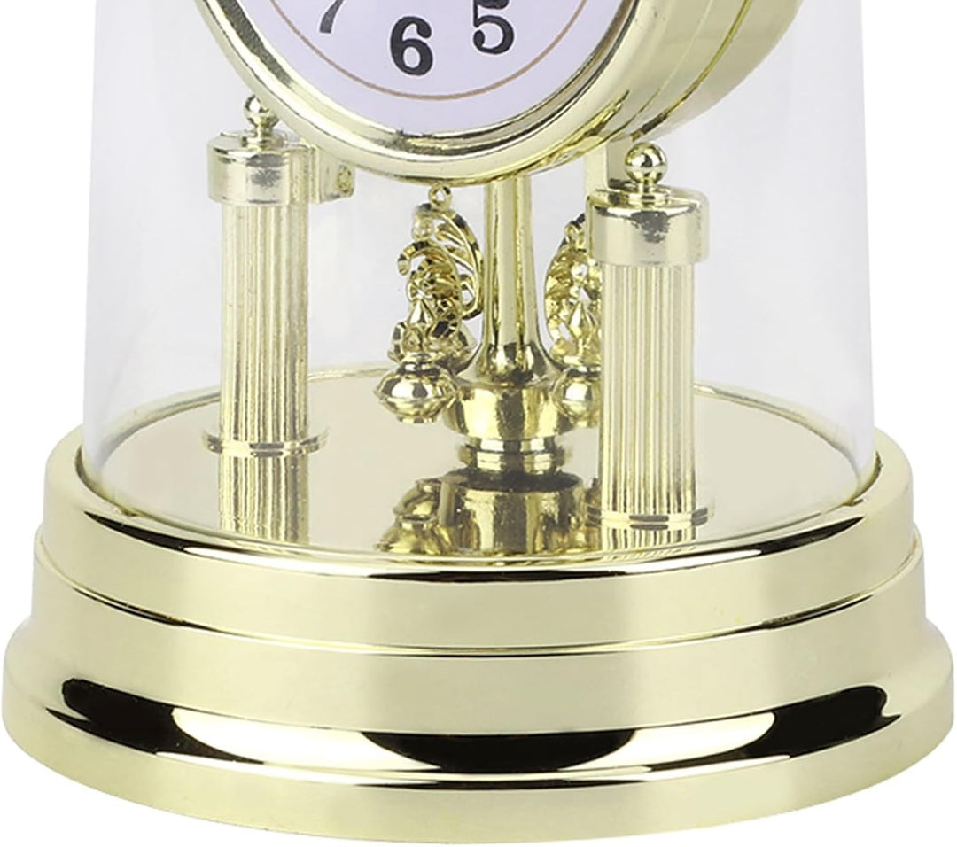Gold, Europäischer Retro-Stil, Geräuschlos, Wohnzimmeruhr, Antike Tischuhr, Heimdekoration, 11 X 17