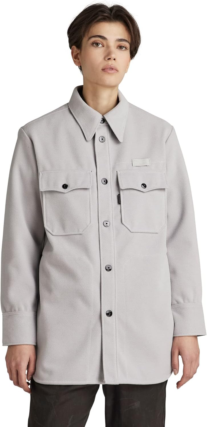 G-STAR Damen Boyfriend Overshirt S Grau (Cool Grey D22178-d200-1295), S Grau (Cool Grey D22178-d200-