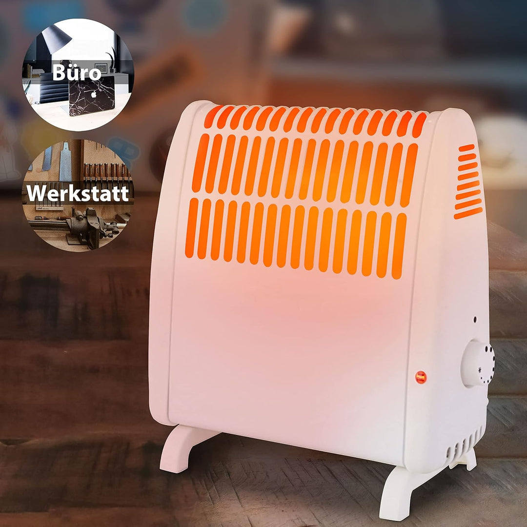 Elektroheizung energiesparend| Konvektor Heizung 400/450 Watt | Abschaltautomatik Frostwächter Überh