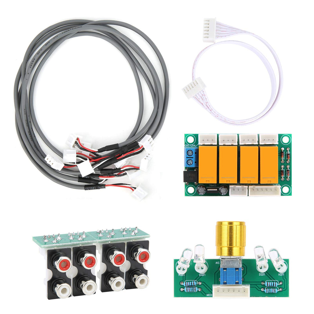 LiebeWH Audioeingangsschaltermodul, 4-Wege-Signalauswahlverstärkerrelais DC 7V-30V, AC 6V-20V